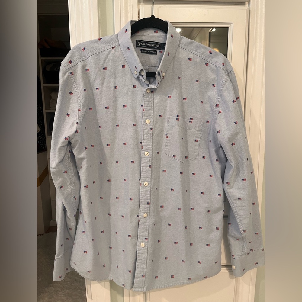Kiel James Patrick American Flag Button Down Shirt
